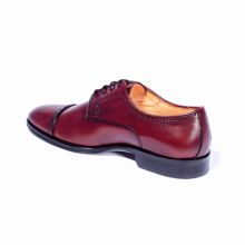 Men's New Handmade Cap Toe Brogues Burgundy Shoes