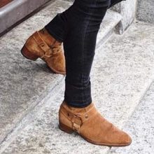Handmade Men Tan Suede Ankle High Casual Boots, Mens fashion casual Ankle Boots