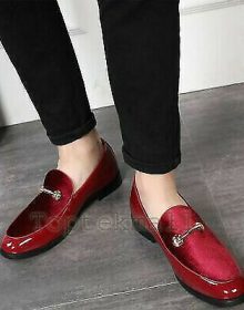 Handmade Men's Leather burgundy tassel loafers, Spring casual men's shoes