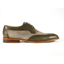 New Handmade Men's Green Lizard Print on Suede / Calf-Skin Leather Shoes