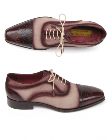 Men's New Handmade Suede Calfskin Cap Toe Brogues / Beige Shoes