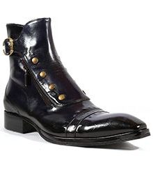 New Handmade Mens Inglese Blu Navy Plato Leather Boots