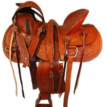 WESTERN HORSE RODEO SADDLE WADE ROPING TOOLED LEATHER RANCH ROPER 15 16 17 TACK