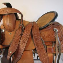 TOOLED LEATHER TRAIL PLEASURE HORSE WESTERN RANCH ROPING SADDLE