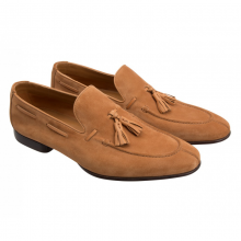 New Men’s Handmade Brown Calf-skin Suede Tassel Loafers Moccasin Shoes