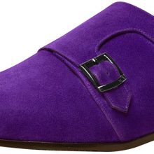 Men's Handmade Purple Suede Leather Double Monk Strap Shoes