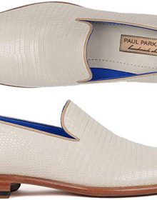 Men's Handmade Mens Genuine Iguana Loafers White Cream Loafer Shoes