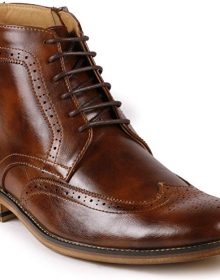 New Handmade Men's Brown Wing Tip Lace up Ankle Dress Oxford Boot