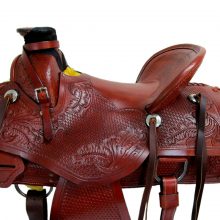 PRO WESTERN WADE RANCH SADDLE ROPING ROPER 15 16 17 HORSE TOOLED LEATHER TACK