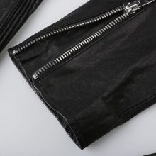 Handmade Men's Black Biker Zipper Genuine Leather Jacket