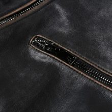 Handmade Men's Biker Zipper Black Genuine Leather Jacket