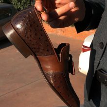 Handmade Men Brown Calf-Skin Leather Tassel Loafer Shoes