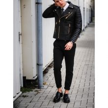 New Men Fashion Trend Black Motorcycle Leather Jacket, Biker Fashions
