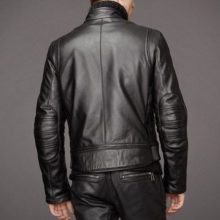 Leather Skin Men Black Authentic Cow Skin Biker Motorcycle Leather Jacket