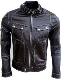 Handmade Men Brown Biker Leather Jacket