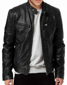 Men's Vintage Racer Black Retro Biker Real Leather Jacket, New Motorbike Jacket