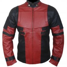 Deadpool Red Wade Wilson Ryan Reynolds Real Biker Motorcycle Leather Jacket