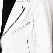 Men White Leather Jacket, Mens Leather Jacket, Slim Fit Biker Lambskin White Leather Jacket
