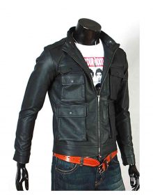Handmade Mens Slim Fit Biker Jacket, Men Leather Jacket