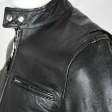 The Alley Chicago leather jacket 36 Small S cafe racer motorcycle biker black