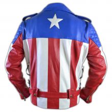 Handmade United States of America USA Flag Biker Leather Jacket