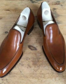 Handmade Men Tan color Leather shoes moccasins Men tan leather formal shoes