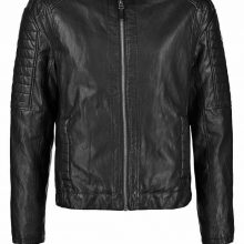Handmade Mens Leather Jacket Black Slim Fit Biker Moto Custom Jacket