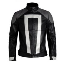 New Men's Leather Jacket Agents Of Shield Season 4 Robbie Reyes Biker Jackets