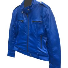 New Handmade Men's Blue Biker Genuine Leather Jacket