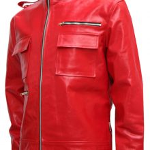 Soft Biker Red Leather Jacket Men