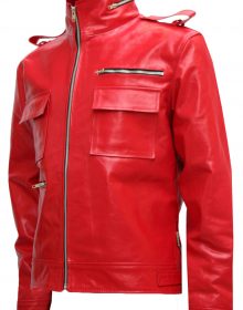 Soft Biker Red Leather Jacket Men