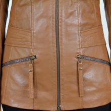 New Handmade Classic Women Bron Prime Handcrafted Premium Quality Leather Lambskin Brown Biker Jacket Fashion
