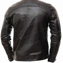 New Handmade Mens Black Abbraci Lambskin Motorcycle Leather Jacket