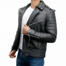 New Handmade Mens Vintage Slim Fit Biker Leather Jacket