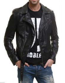 New Men's Real Lambskin Leather Motorcycle Slim Fit Biker Stylish Jacket