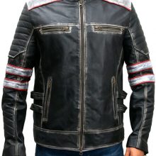 New Handmade Men Cafe Racer Retro Distressed Leather Jacket