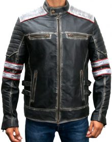 New Handmade Men Cafe Racer Retro Distressed Leather Jacket