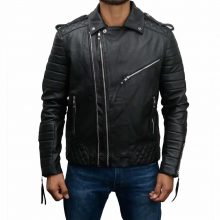 New Handmade Mens Vintage Slim Fit Biker Leather Jacket