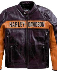 New Handmade Harley Davidson Brown Distressed Biker Leather Jacket