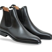 Handmade men genuine leather chelsea boot, Men black ankle boots