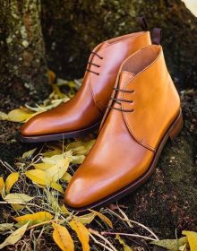 Elegant Handmade Men's leather Chukka boots, Fashion leather boots for men