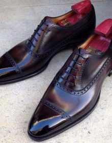 Handmade dress lace up formal shoes man wingtip shoes custom made leather shoes