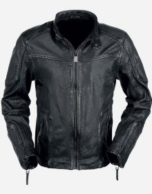 New Handmade Men's Deadshot Black Biker Leather Jacket