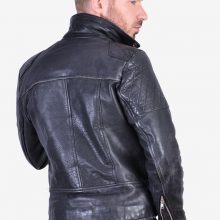 New Handmade Mens Vintage Black Leather Perfecto Biker Jacket