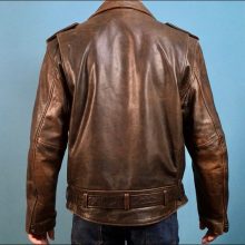 New Handmade Men’s Brown Leather Motorcycle Jacket