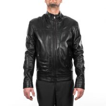 New Handmade Italian Men’s Genuine Lambskin Casual Fit Black Leather Jacket