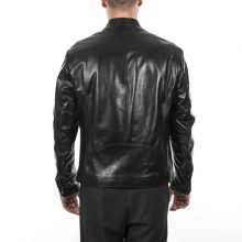 New Handmade Italian black Lamb lambskin biker slim fit jacket