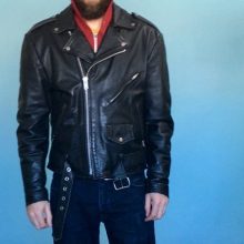 New Handmade Men’s Black Leather Motorcycle Jacket