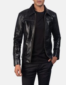 New Handmade Men’s Mystical Black Leather Jacket