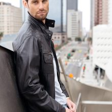 New Handmade Men Classic Cafe Racer Leather Jacket – Mens Genuine Leather Jackets